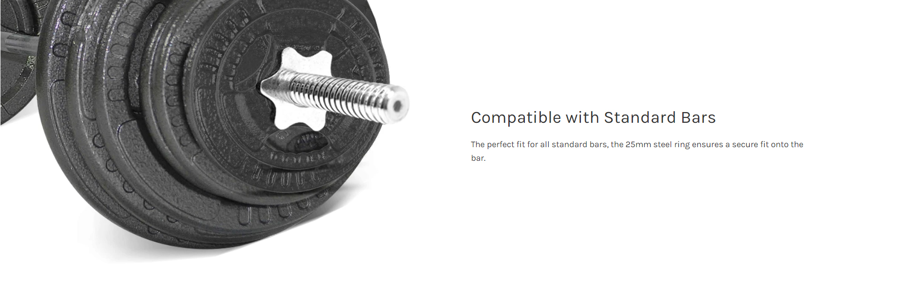25mm ring on weight plate for standard bars